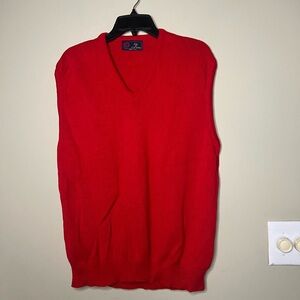 Vintage Isle of Cotton Red Sweater Vest Made in USA